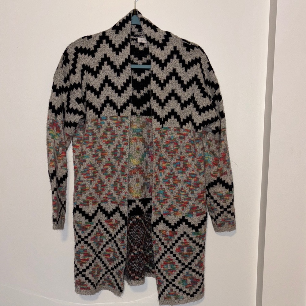 Colorful Chevron Knit Cardigan